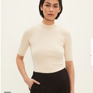 Frank & Oak Mockneck Sweater in Beige